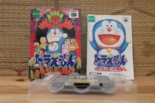 Doraemon Nobita to 3 Tsu no Seireiseki w/box manual Japan Nintendo 64 N64 VG+