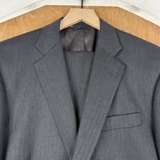 Brooks Brothers Suit Mens 42L Gray Herringbone 2 Button 1818 Madison Saxxon Wool