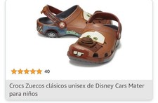 Disney Mater cars unisex classic clogs Size 4-5