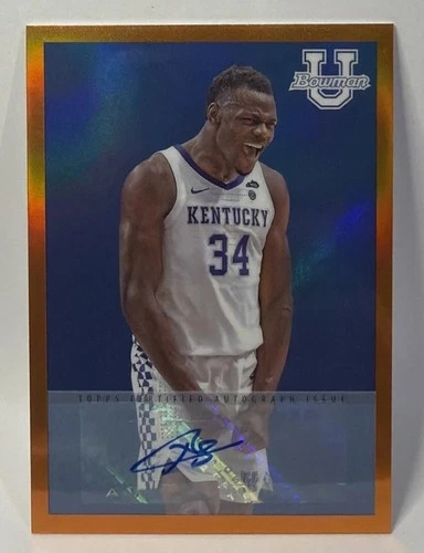 🔥Oscar Tshiebwe /25 Orange AUTO Bowman U #09B-16 Kentucky🔥