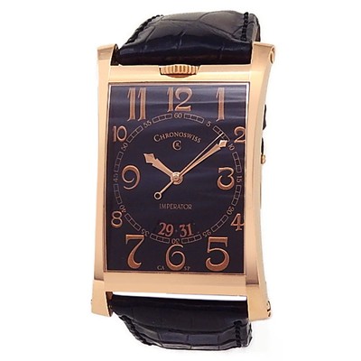 Chronoswiss Imperator Constance 18k Rose Gold Leather Black Men's Watch CH2871R