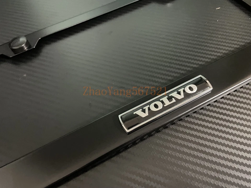 1x (plateado/negro) VOLVO 3D emblema NEGRO marco de matrícula de acero inoxidable LIBRE DE ÓXIDO Foto 2 de 2