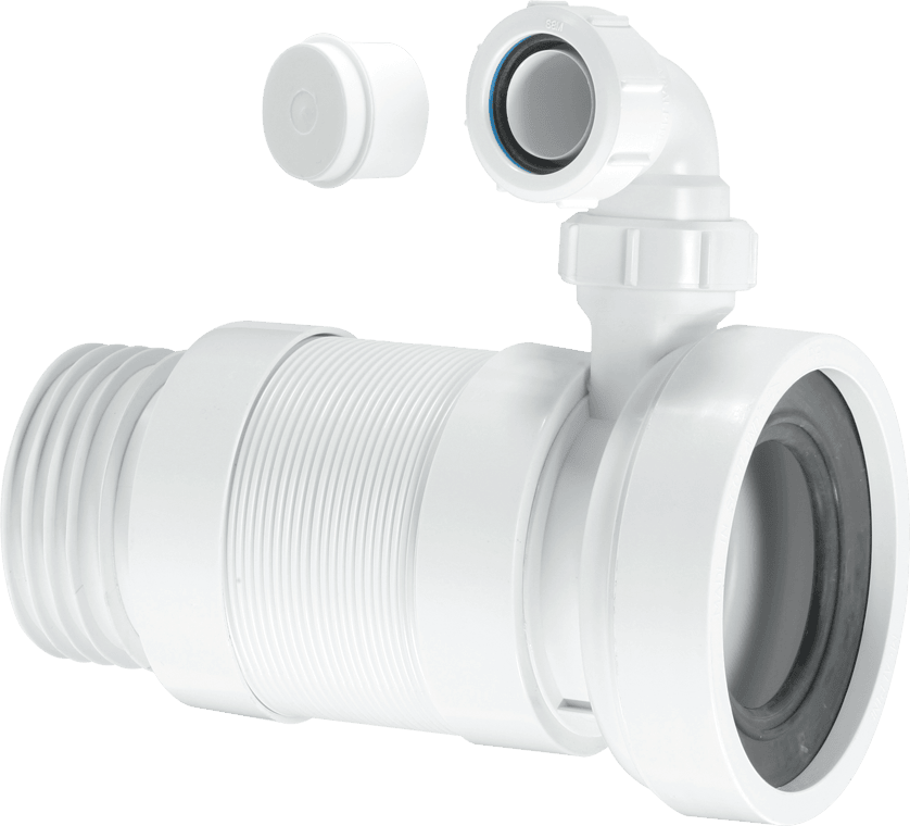 McAlpine WC-F26SV 97-107mm Inlet x 3.5""/90mm Outlet WC Connector with 1.25"" Boss