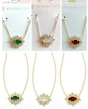 Kendra Scott Grayson Sunburst Gold Pendant Necklace, Choose Color