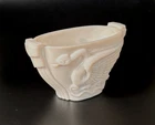 Vintage Art Deco White Milk Glass Macbeth Evans Monex 'Swan Song' Sugar Bowl.USA