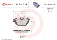 FOR BREMBO P 23 026 HAM PADS. Rear Fiat Marea, Tipo Rear