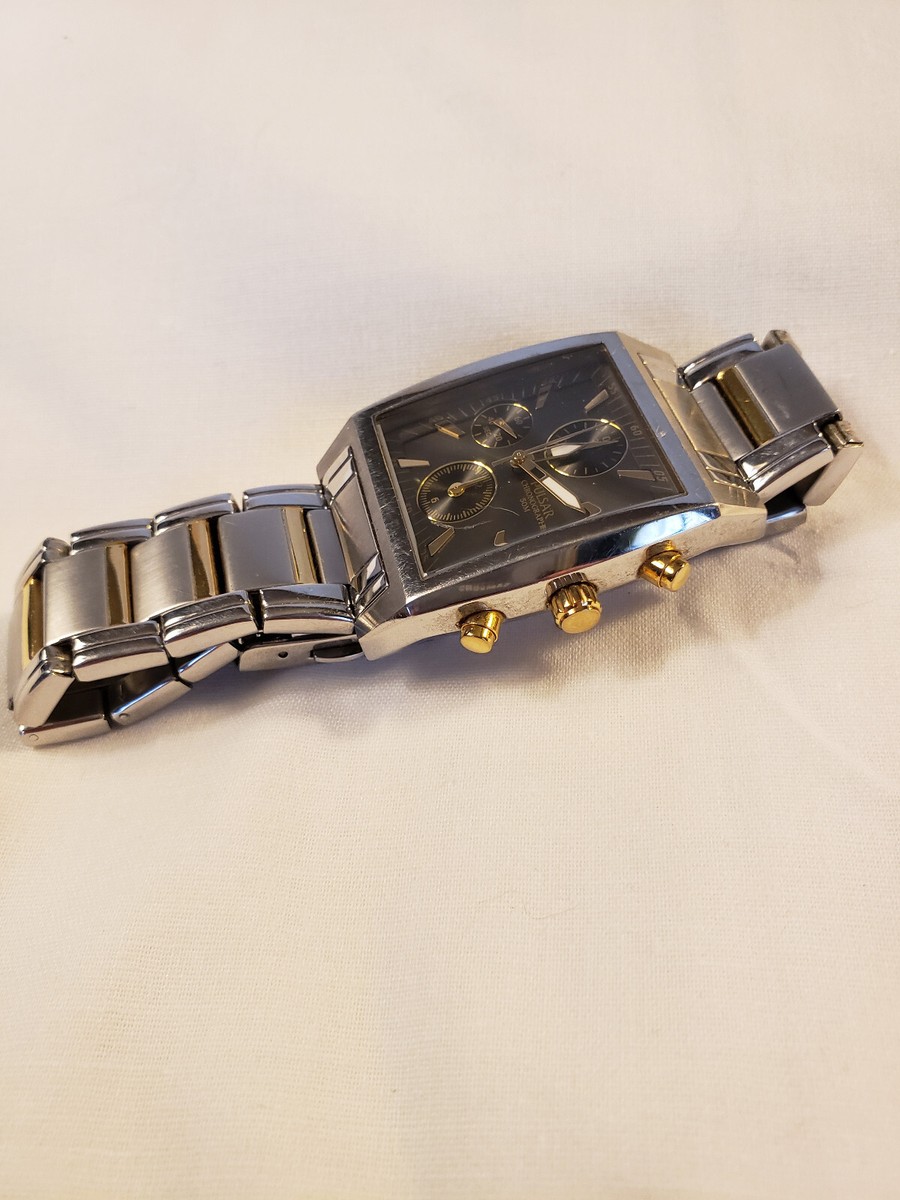 漫革 2000年2月 Vol.19 Pulsar Men's Tank Style Chronograph Date Watch-YM92-X082 | eBay