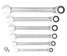 KTC MSR1A-7P Ratchet Combination Wrench Set 8-17mm with Adapter BZ14-BA3