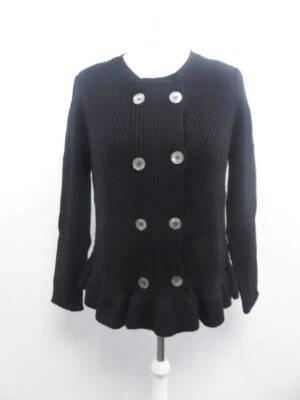 Pure Collection Black Peplum Lambswool Cashmere Jacket XL RRP £159 Box90 HH 03