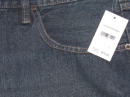Pantalones de mezclilla para hombre talla 42x32 calce relajado pierna recta medio lavado oscuro grandes y altos - Imagen 6 de 7