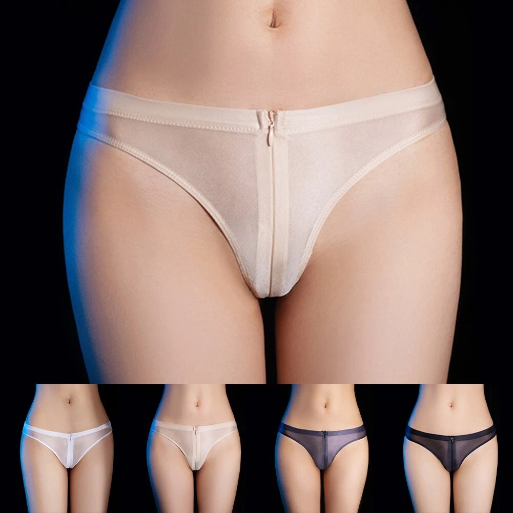 Underwear Women Zip-up Breathable Close-fitting Comfortable Crothless Sheer  | eBay
