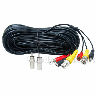 50 ft Security IR Camera Cable Audio Video Power Extension RCA BNC Wire Cord C3W