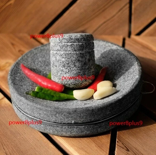 Granite Pestle Mortar Herb Coffee Soy Grinder Crusher Chopping Camping Thai Food