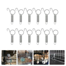 12Pcs Spring-Latch Hooks Cage Hooks Stainless Steel Pet Cage Door Spring