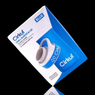 #ad Cirkul Chill Sleeve and Comfort Lid for 22 oz. Plastic Bottle Reusable Blue New $11.48