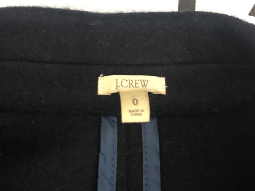 J. Crew Jacket Blazer Size 0 Black 100% Wool Double Button Coat Pockets 29215❄️ - Picture 2 of 10