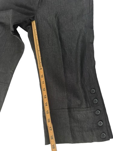 Larry Levine Womens 8 Petite 8P Capris Black Pedal Pusher Crop Buttons #2663 - Picture 11 of 11