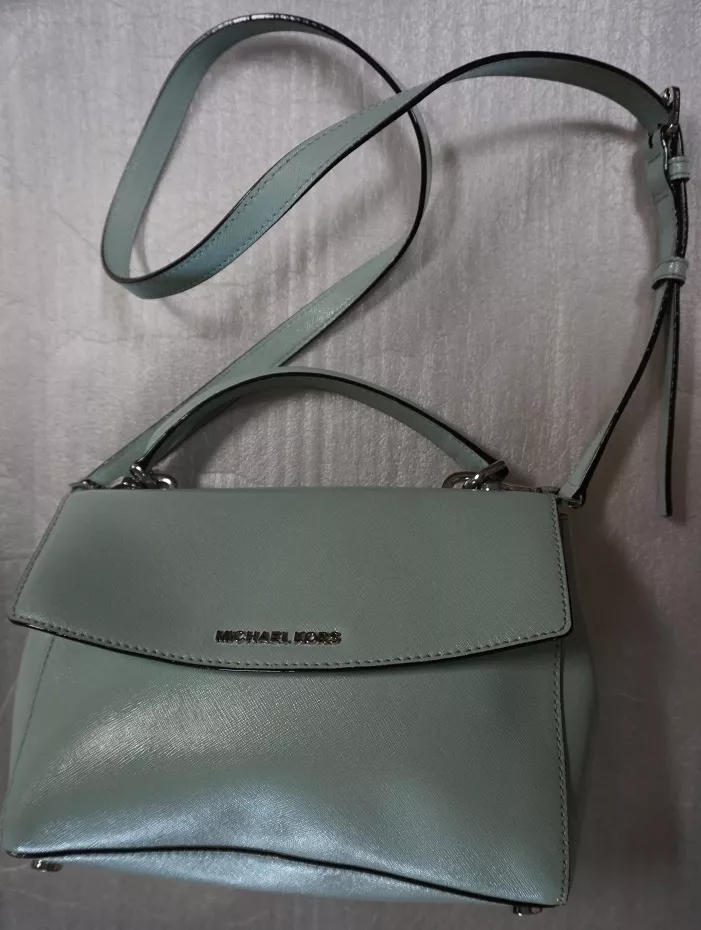 NEW MICHAEL KORS AVA Small Saffiano Leather Satchel CELADON Retail $268