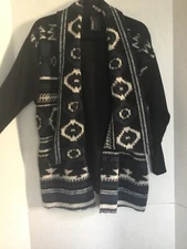 Anthropologie Dolan Southwest Cardigan Sweater Aztec Blanket Black Blue Knit