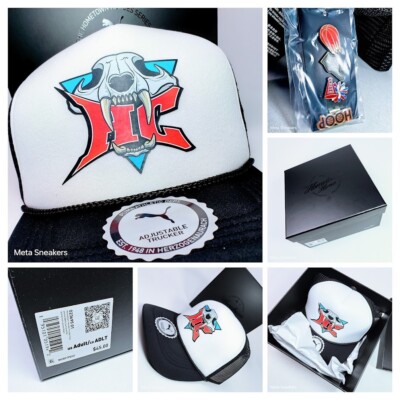Puma Trucker Hat Snapback White Black Hometown Heroes Limited Retro Cap Pins NWT