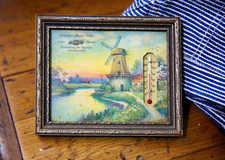 Vintage Chevy Dealer Promo Advertising Thermometer Sign Ossian In Auto Windmill Vintage Chevy Dealer Promo Advertising Thermometer Sign Ossian In Auto Windmill