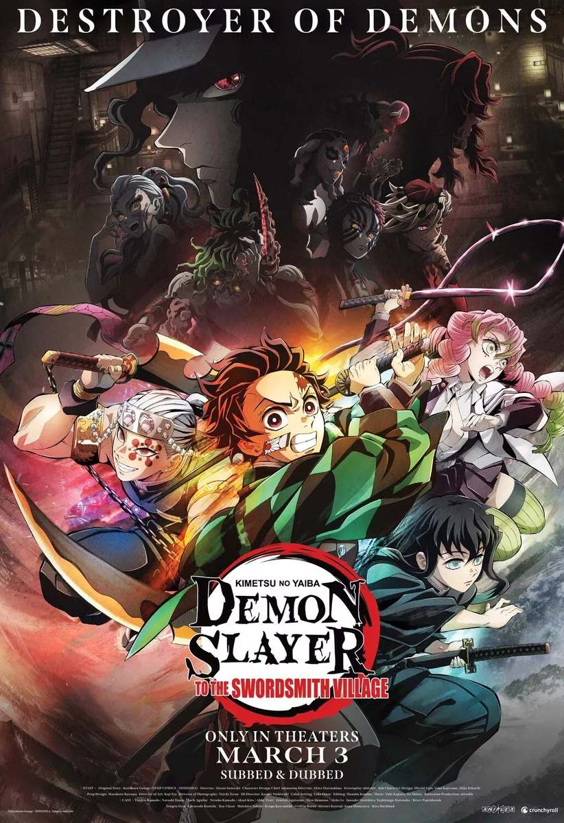 XIHOO Demon Slayer Poster Kimetsu No Yaiba The Swordsmith Village 2023  Movie Anime Posters Prints Bedroom Decor Silk Canvas for Wall Art Print  Gift