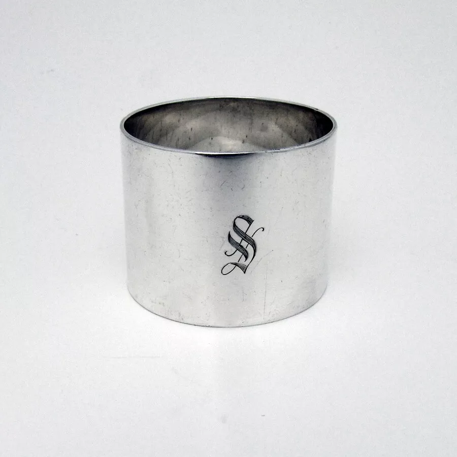 Heavy Plain Napkin Ring Reed Barton Sterling Silver Mono S eBay