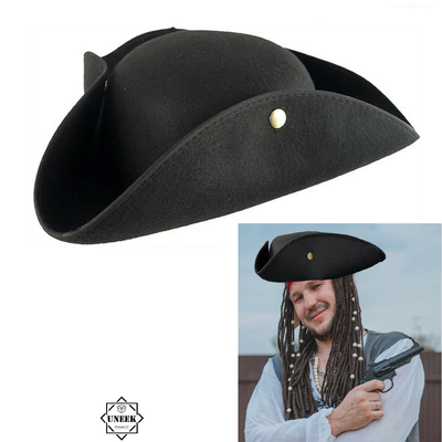 CARIBBEAN BLACK PIRATE HAT THEME MEN 