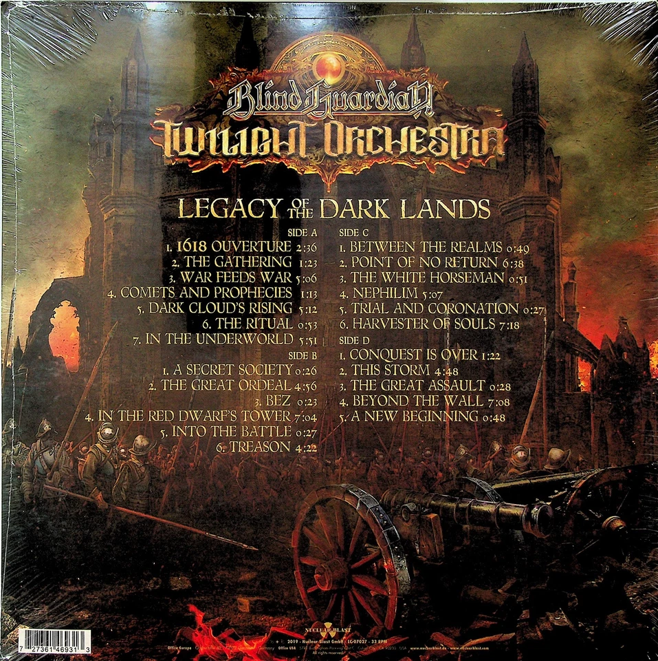 Blind Guardian Twilight Orchestra – Legacy Of The Dark Lands 2-LP NEW 2019 Vinyl - Image 2 of 2