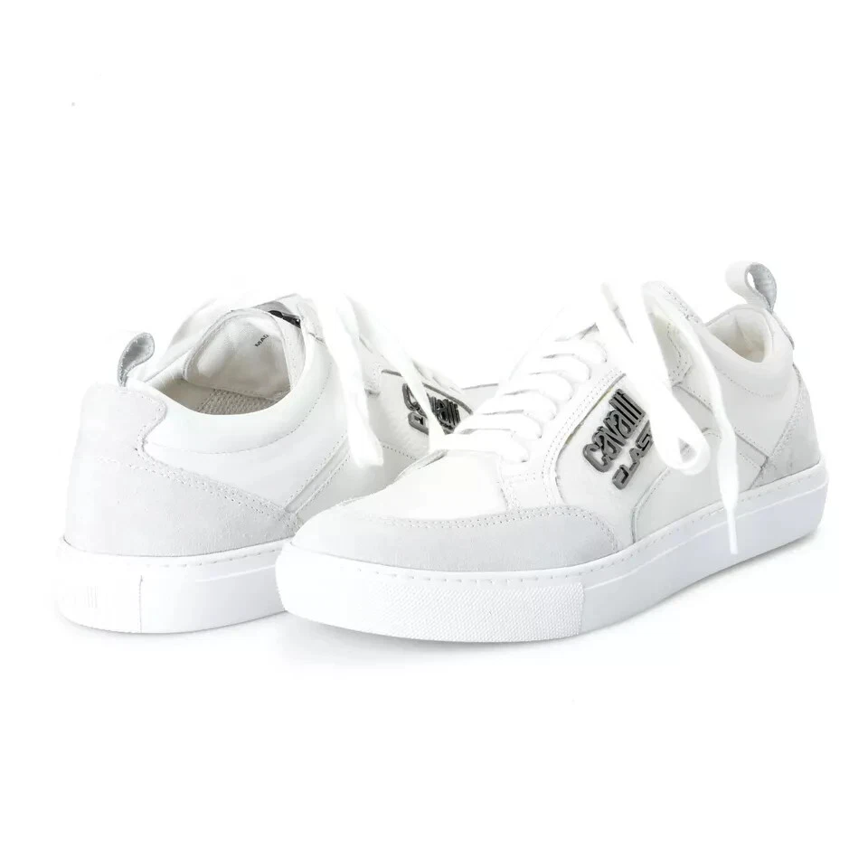 Sneakers Shoes Cavalli Class Men's White Leather Fashion Size 8