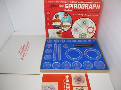 Vintage Kenner s Spirograph No. 401 Blue Tray Drawing Game 1967