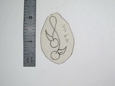 vtg 1960s 70s Tattoo Flash acetate Stencil Two Looping Cherries signed LUK