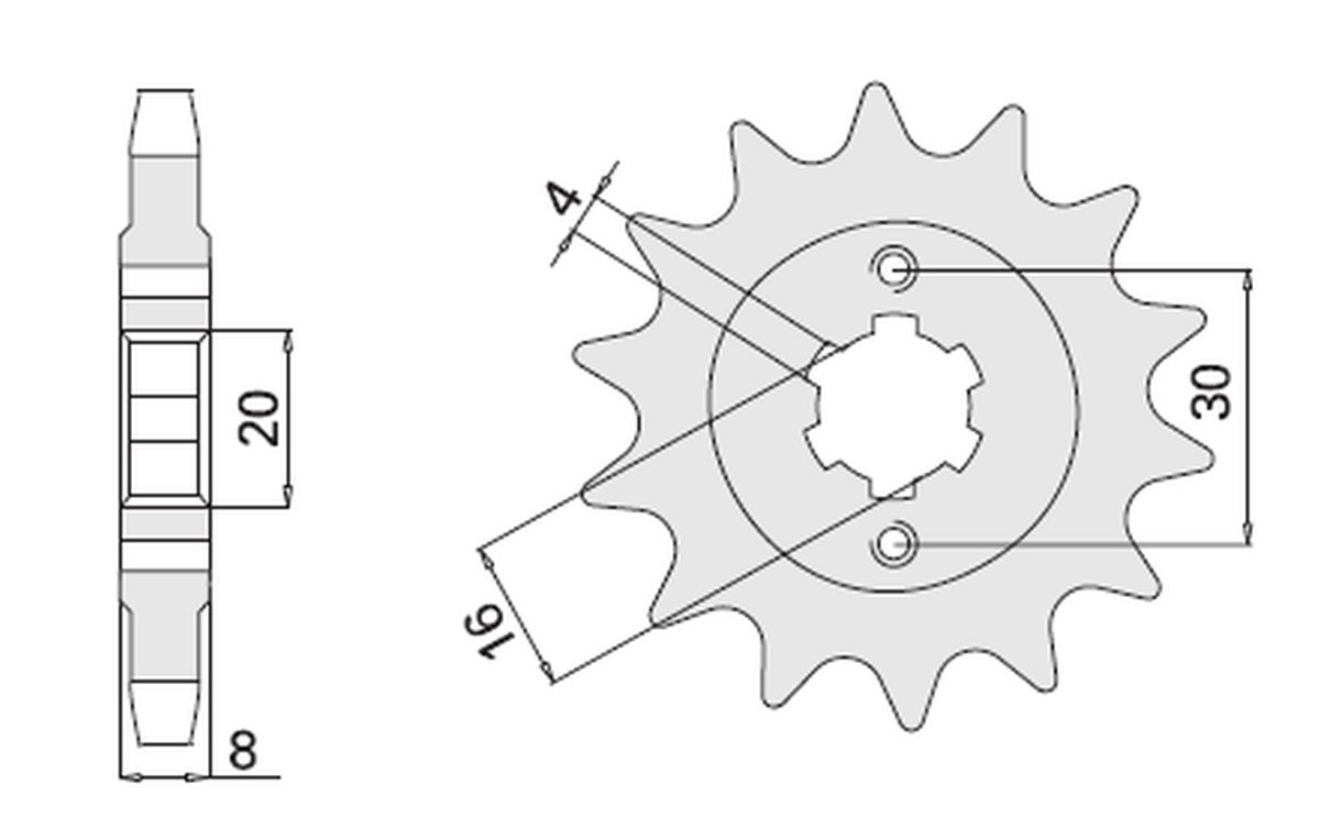 Pignon avant CHT 718 de 13 dents pour chaîne Husqvarna 125