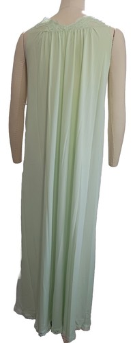 Vtg ShadowLine Pullover Long Nightgown Sz Sm Mint Green Lace Pink Rose Nylon USA - Picture 10 of 14
