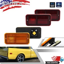 Amber Front & Red Rear Side Marker Lights For 1968-1972 Chevrolet GMC C/K Trucks
