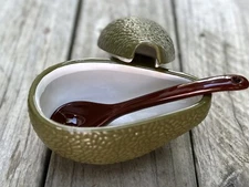 Crofton Avocado Guacamole Bowl 3pc Stoneware Ceramic Serving Set Dip Bowl 