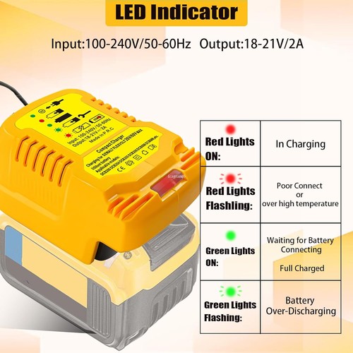 Fast Battery Charger for Dewalt 20V 60V Li-ion Battery Charger Station with LED - Picture 3 of 7