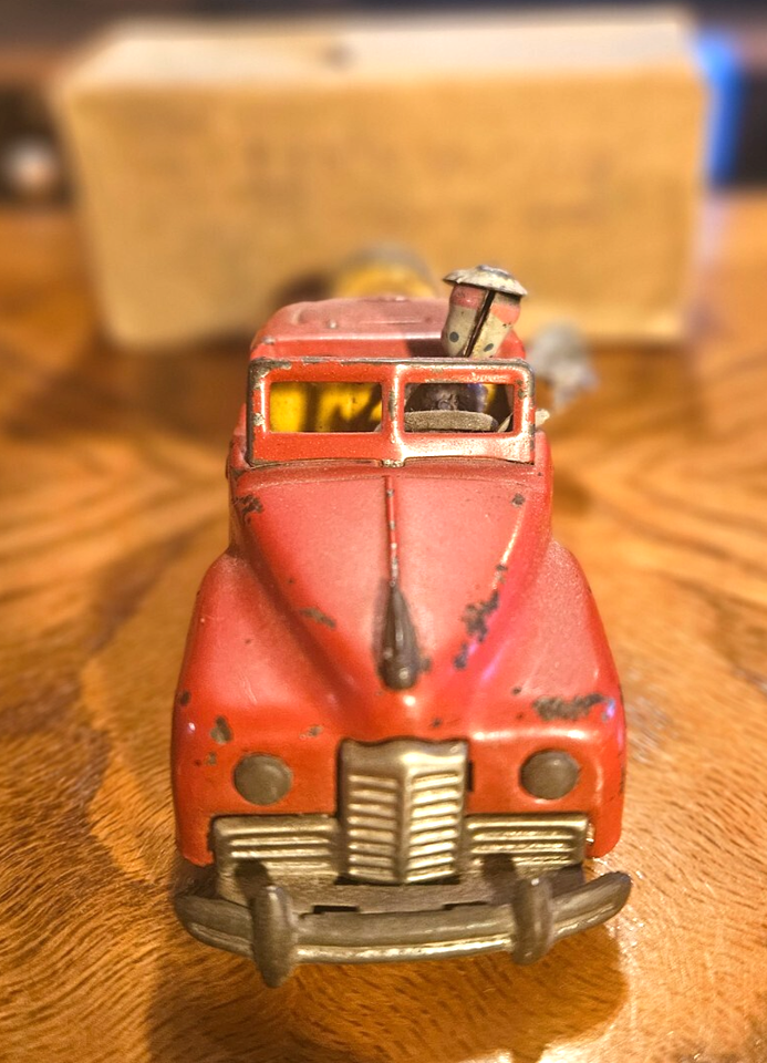 Vintage wind up glass red christmas angel