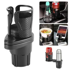 2-in-1 Car Dual Cup Holder All Purpose Bottle Organizer 360°Rotating Expander