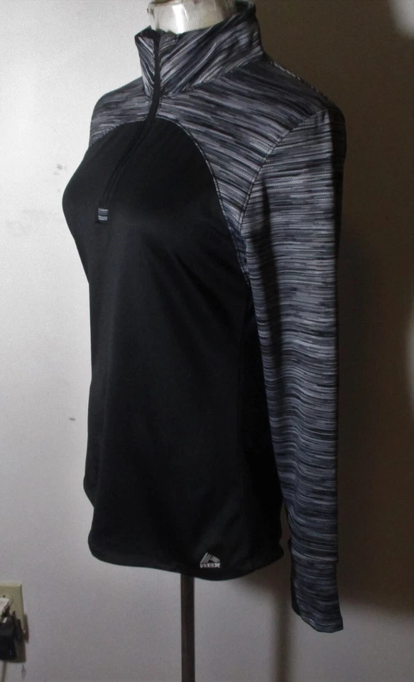 Jersey RBK negro atlético manga larga agujero para el pulgar 1/2 cremallera talla L Foto 4 de 4