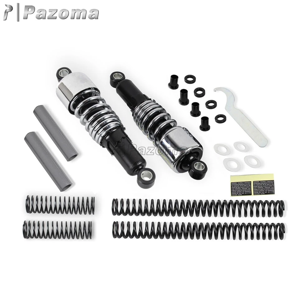 Kit de reducción de resorte de horquilla amortiguadores de 10,5" para Harley Sportster Custom XL883 Foto 4 de 4