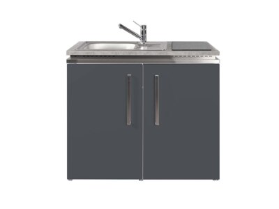 Stengel Miniküche Designline MD 100 mit Kühlschrank, 100 cm,Schiefergrau