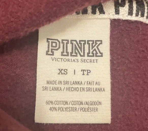 UNDERCOVER Felpa con cappuccio e zip ROSA Victoria's Secret taglia XSmall
