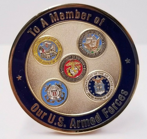 THANK YOU FOR YOUR SERVICE * FROM A GRATEFUL AMERICAN - Tribute Challenge Coin - Picture 2 of 4