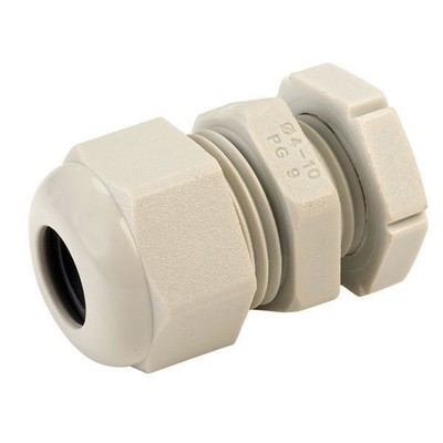 1 x Elkay ESP0911GLN Euroindex Kabelverschraubung mit Kontermutter PG9 grau