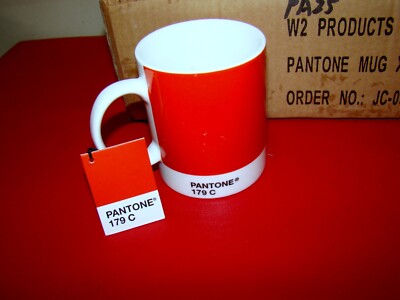 PANTONE 179C LARGE 10 OZ COFFEE MUG ORANGE VERY RARE COLOR SCARCE PAPRIKA