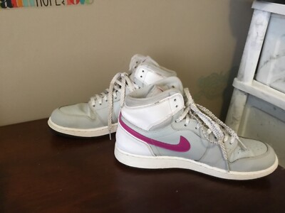 Nike Air Jordan Retro High Grey Mist Fuchsia Flash Size 7Y