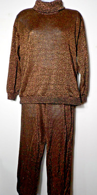 Christian Dior Loungewear Vtg Small Womens Outfit Pant Shirt Turtle Semi Sheer