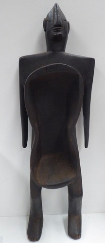 ANTIQUE AFRICAN CARVED TIMBER FERTILITY SPIRIT FIGURE STATUE IDOL