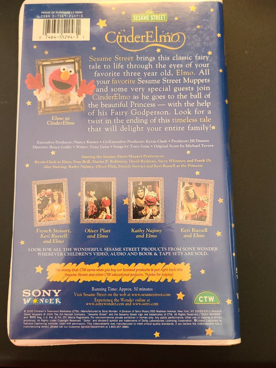 CinderElmo (VHS, 2000) Sesame Street Clamshell VG condition